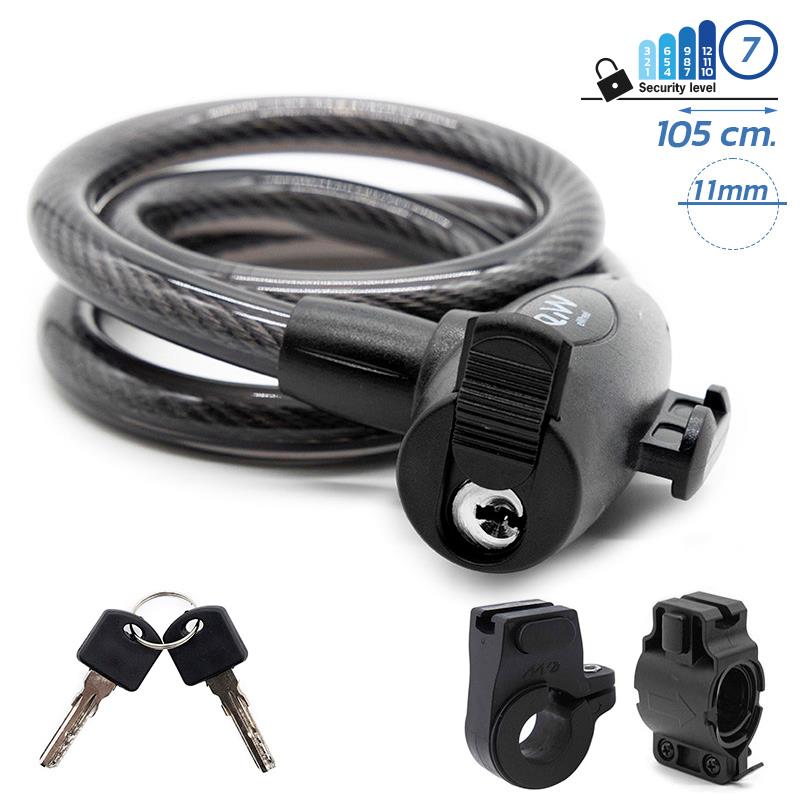 CANDADO DE CABLE CON LLAVE - 110CM