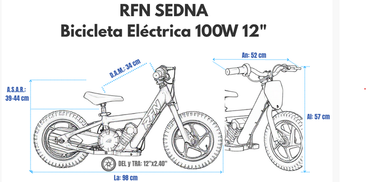 BICICLETA ELECTRICA NIÑO 12" 100W ROAN RFN SEDNA